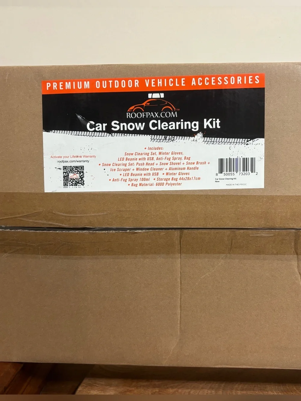 NWT RoofPax Car Snow Clearing Kit Winter Emergency Snow Shovel Brush Ice Scraper